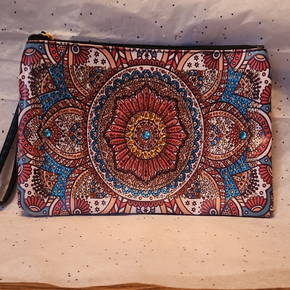 Diamond Painting Mandala Clutch with Wristlet